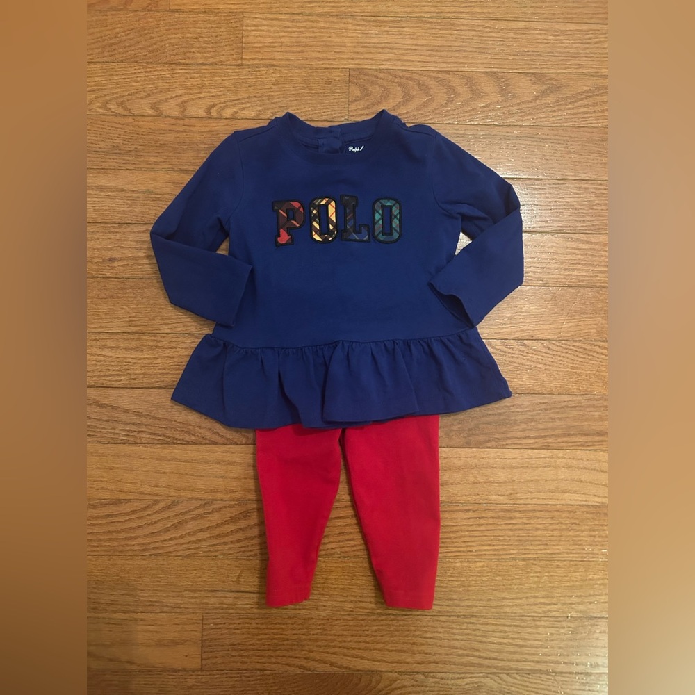 Ralph Lauren Polo Blue and Red Infant Outfit 9 Months
